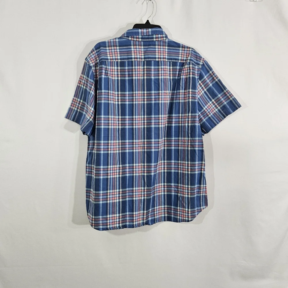 Nautica plaid button down short sleeve shirt men's size XXL